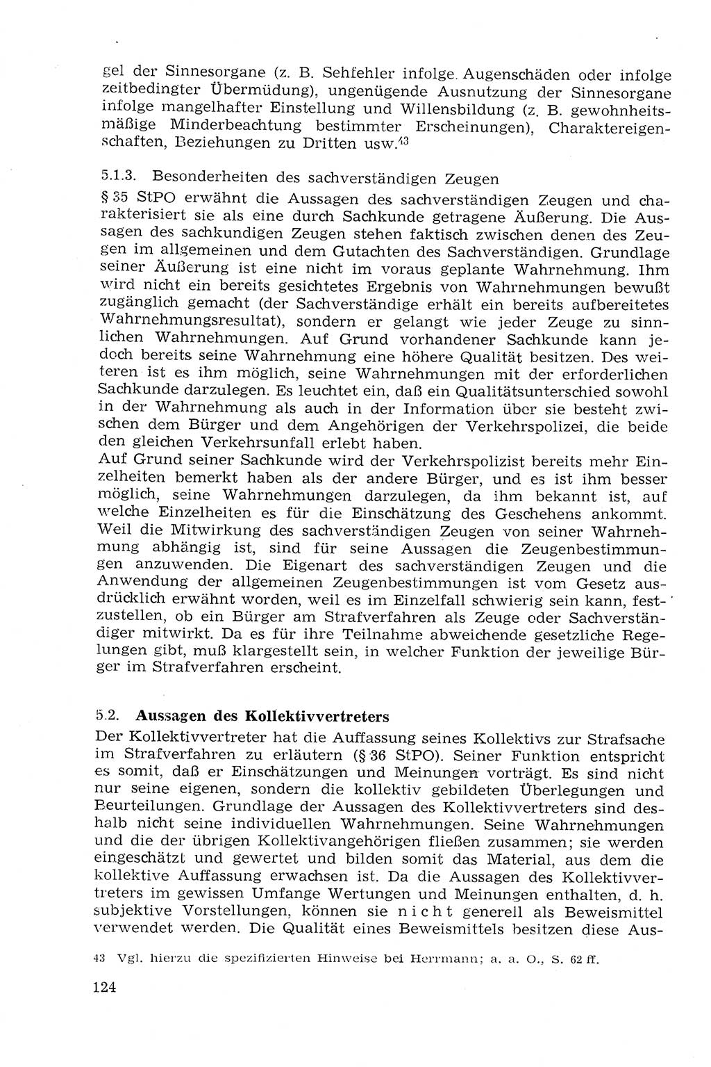 Strafprozeßrecht der DDR (Deutsche Demokratische Republik), Lehrmaterial 1969, Seite 124 (Strafprozeßr. DDR Lehrmat. 1969, S. 124)