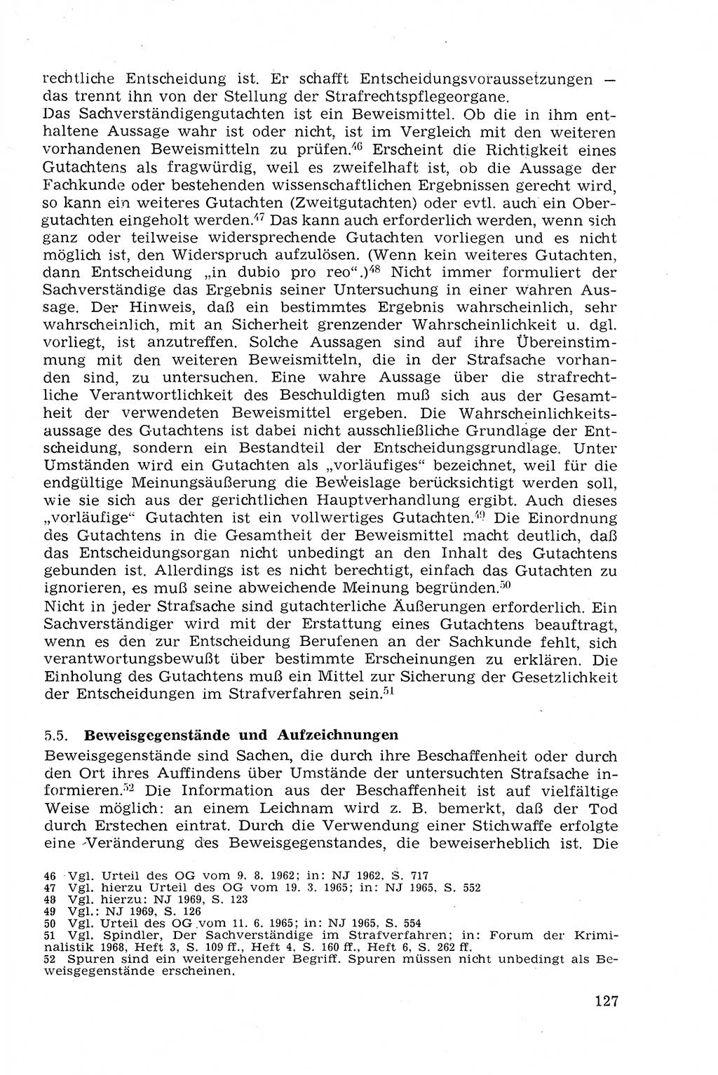 Strafprozeßrecht der DDR (Deutsche Demokratische Republik), Lehrmaterial 1969, Seite 127 (Strafprozeßr. DDR Lehrmat. 1969, S. 127)
