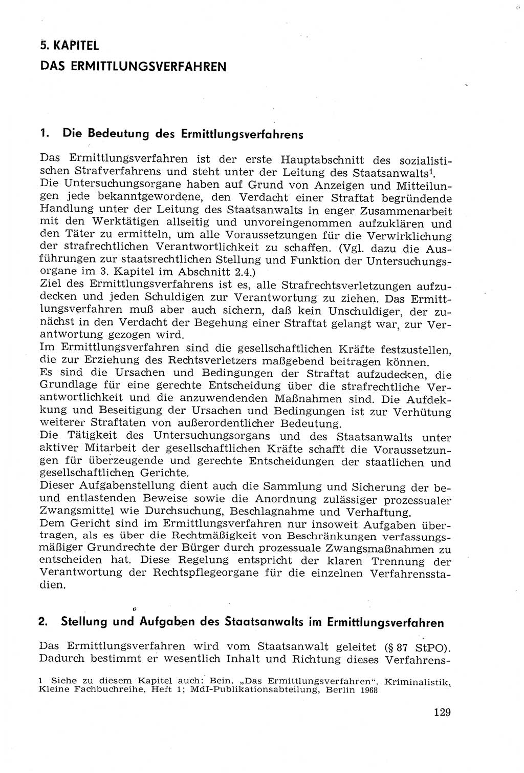 Strafprozeßrecht der DDR (Deutsche Demokratische Republik), Lehrmaterial 1969, Seite 129 (Strafprozeßr. DDR Lehrmat. 1969, S. 129)