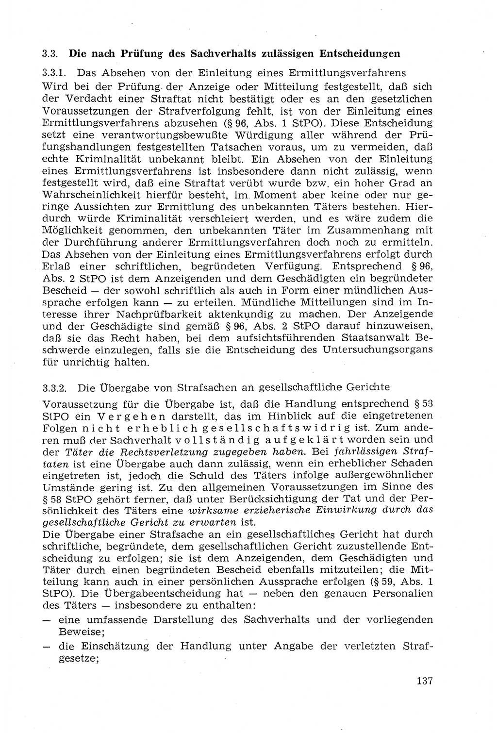 Strafprozeßrecht der DDR (Deutsche Demokratische Republik), Lehrmaterial 1969, Seite 137 (Strafprozeßr. DDR Lehrmat. 1969, S. 137)