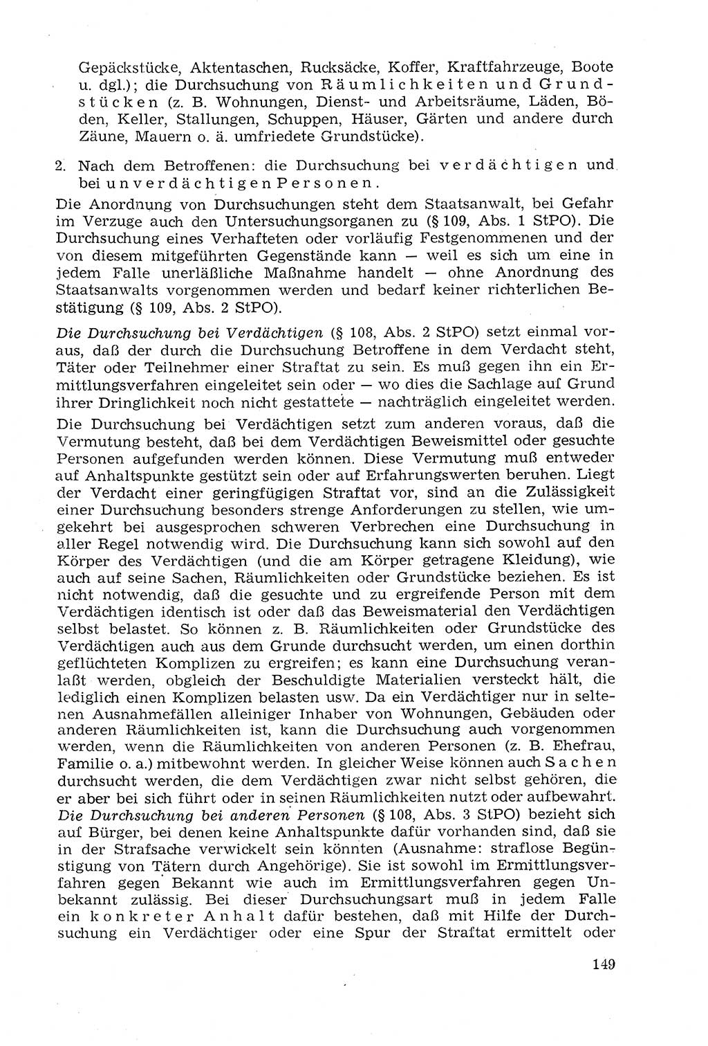 Strafprozeßrecht der DDR (Deutsche Demokratische Republik), Lehrmaterial 1969, Seite 149 (Strafprozeßr. DDR Lehrmat. 1969, S. 149)