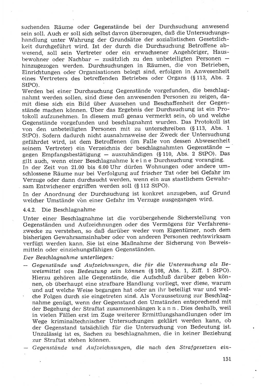 Strafprozeßrecht der DDR (Deutsche Demokratische Republik), Lehrmaterial 1969, Seite 151 (Strafprozeßr. DDR Lehrmat. 1969, S. 151)