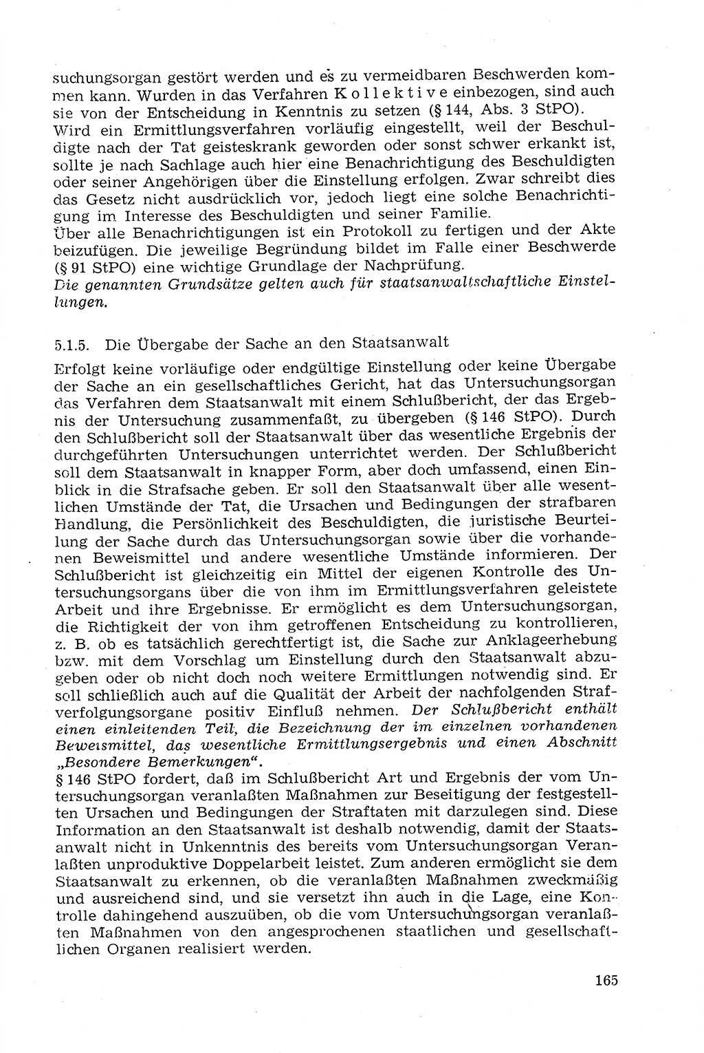 Strafprozeßrecht der DDR (Deutsche Demokratische Republik), Lehrmaterial 1969, Seite 165 (Strafprozeßr. DDR Lehrmat. 1969, S. 165)