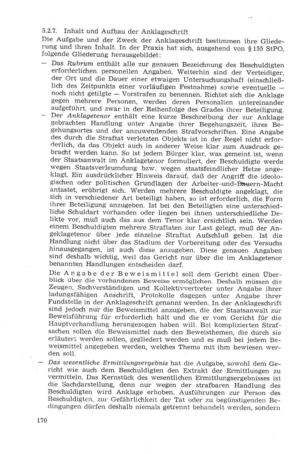 Strafprozeßrecht der DDR (Deutsche Demokratische Republik), Lehrmaterial 1969, Seite 170 (Strafprozeßr. DDR Lehrmat. 1969, S. 170)