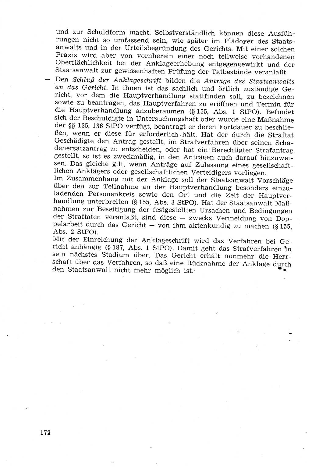 Strafprozeßrecht der DDR (Deutsche Demokratische Republik), Lehrmaterial 1969, Seite 172 (Strafprozeßr. DDR Lehrmat. 1969, S. 172)