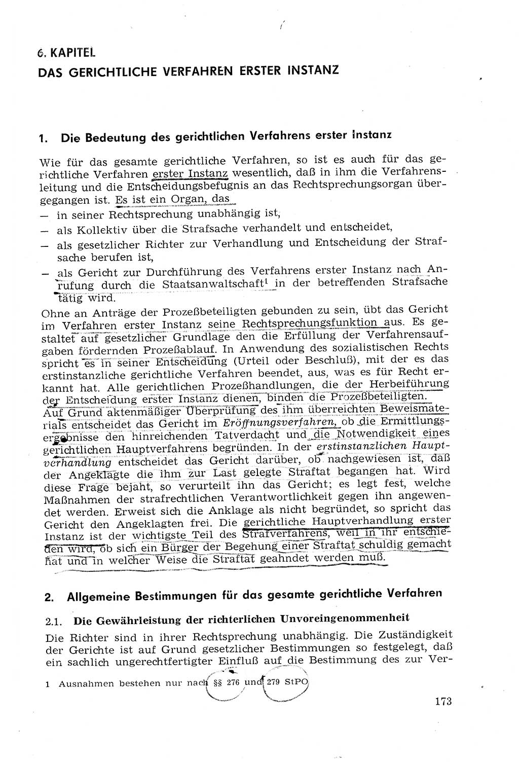 Strafprozeßrecht der DDR (Deutsche Demokratische Republik), Lehrmaterial 1969, Seite 173 (Strafprozeßr. DDR Lehrmat. 1969, S. 173)
