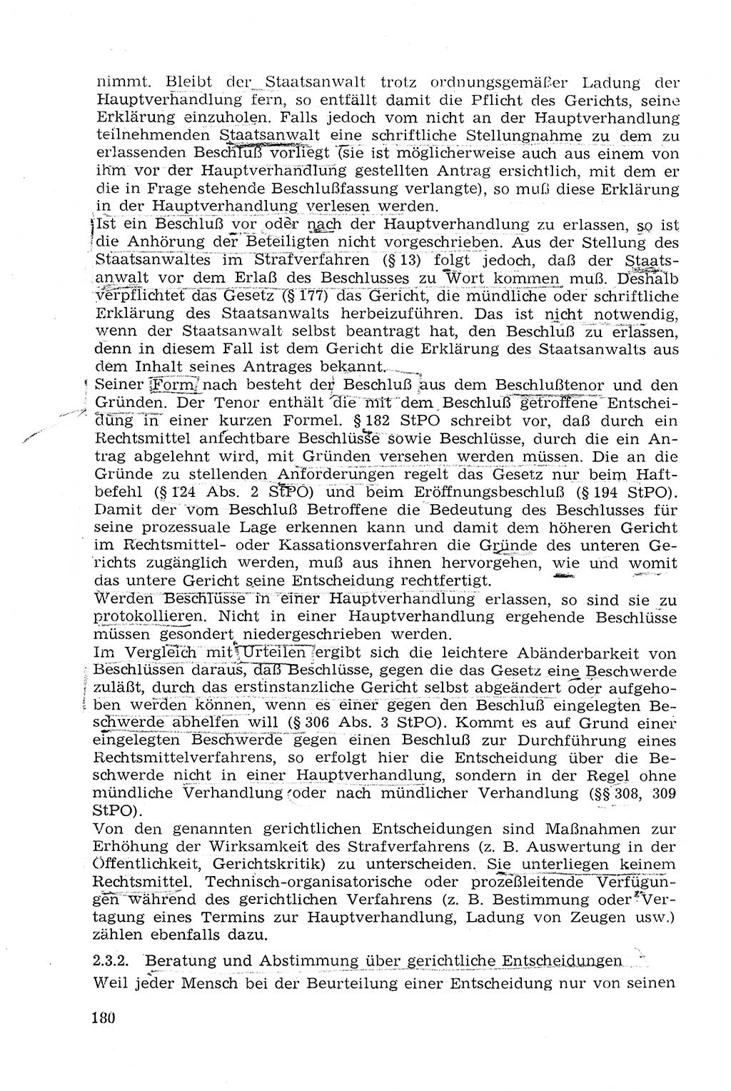 Strafprozeßrecht der DDR (Deutsche Demokratische Republik), Lehrmaterial 1969, Seite 180 (Strafprozeßr. DDR Lehrmat. 1969, S. 180)
