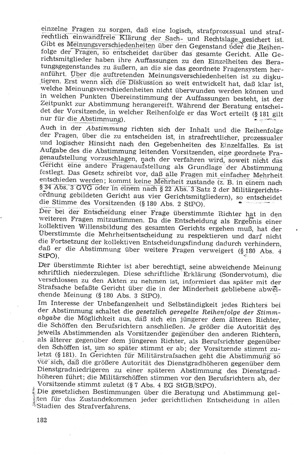 Strafprozeßrecht der DDR (Deutsche Demokratische Republik), Lehrmaterial 1969, Seite 182 (Strafprozeßr. DDR Lehrmat. 1969, S. 182)