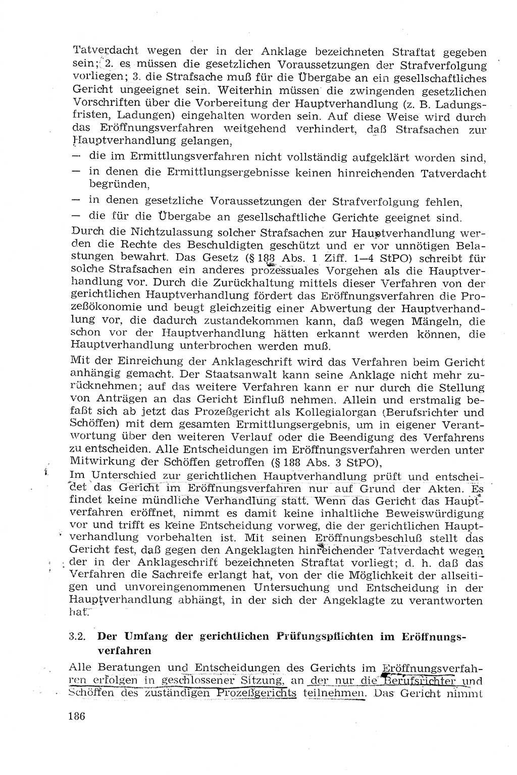 Strafprozeßrecht der DDR (Deutsche Demokratische Republik), Lehrmaterial 1969, Seite 186 (Strafprozeßr. DDR Lehrmat. 1969, S. 186)