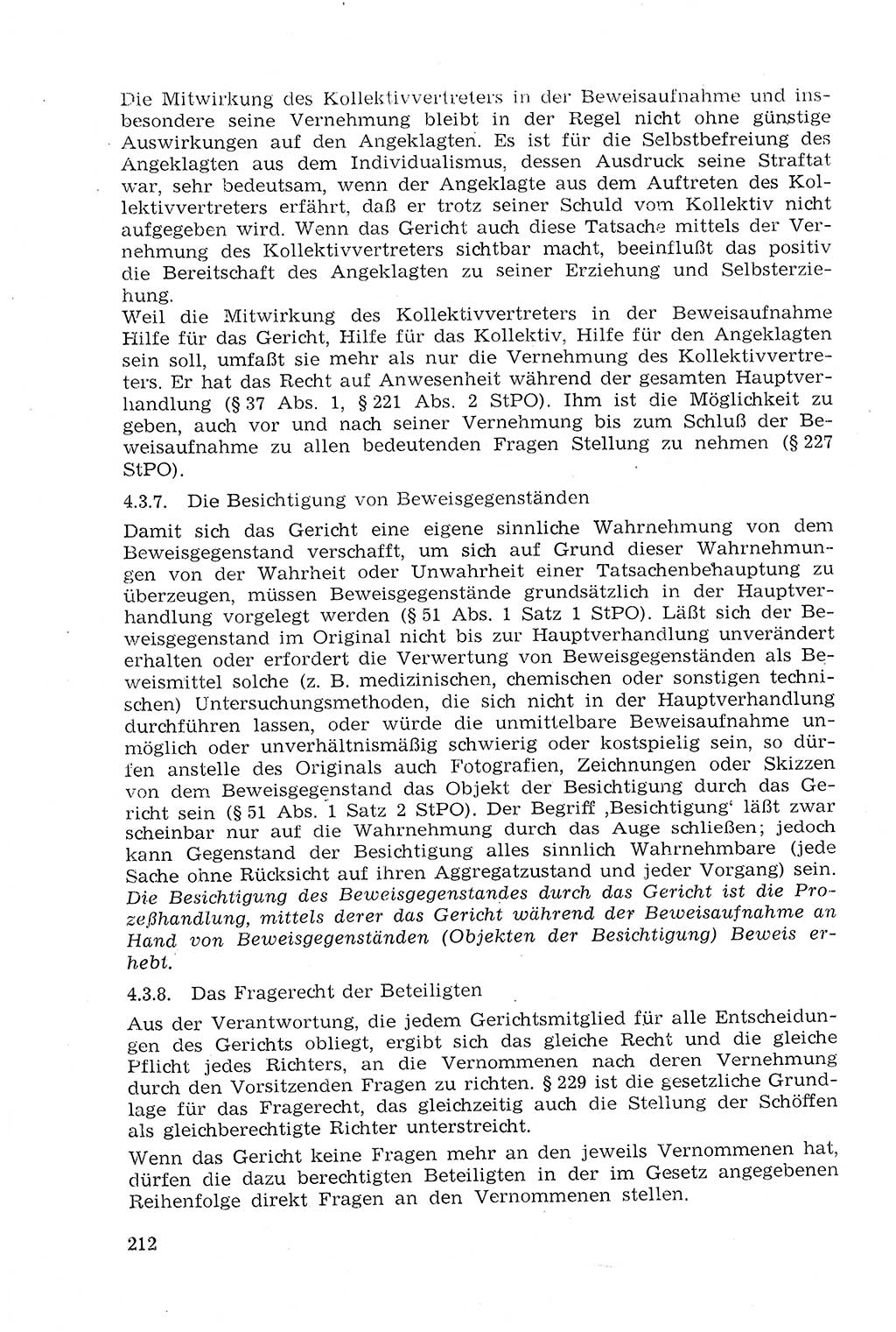 Strafprozeßrecht der DDR (Deutsche Demokratische Republik), Lehrmaterial 1969, Seite 212 (Strafprozeßr. DDR Lehrmat. 1969, S. 212)