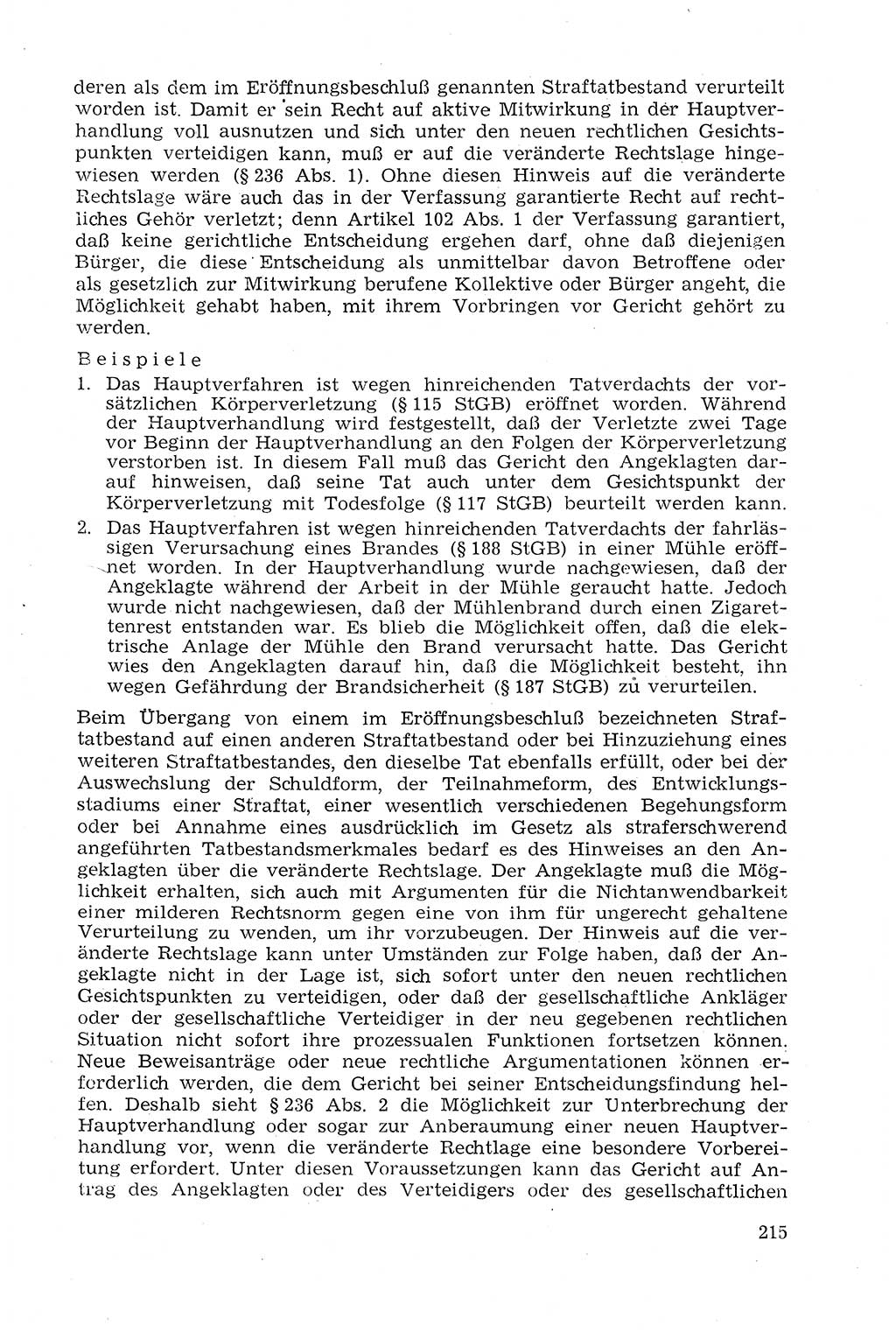 Strafprozeßrecht der DDR (Deutsche Demokratische Republik), Lehrmaterial 1969, Seite 215 (Strafprozeßr. DDR Lehrmat. 1969, S. 215)