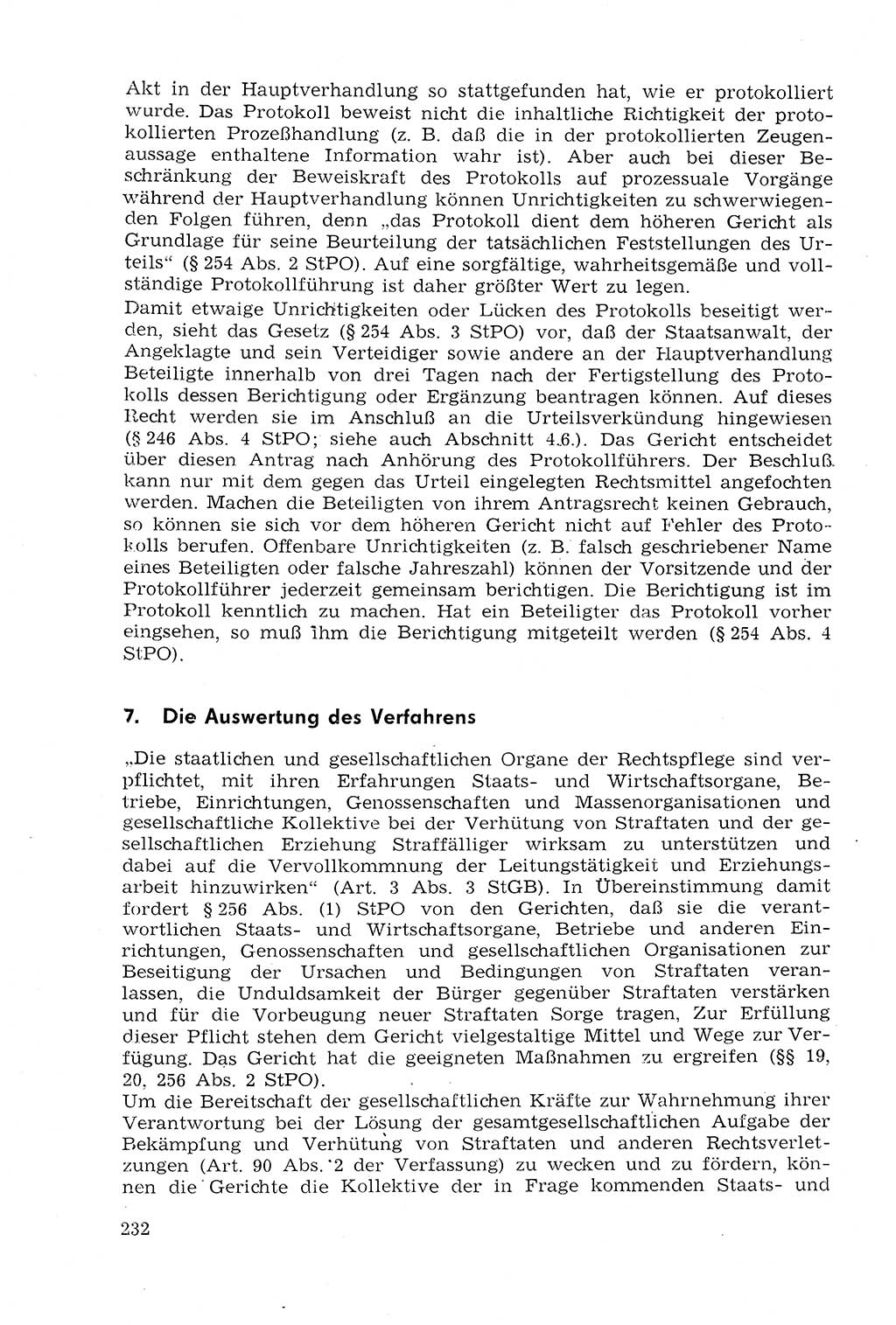 Strafprozeßrecht der DDR (Deutsche Demokratische Republik), Lehrmaterial 1969, Seite 232 (Strafprozeßr. DDR Lehrmat. 1969, S. 232)