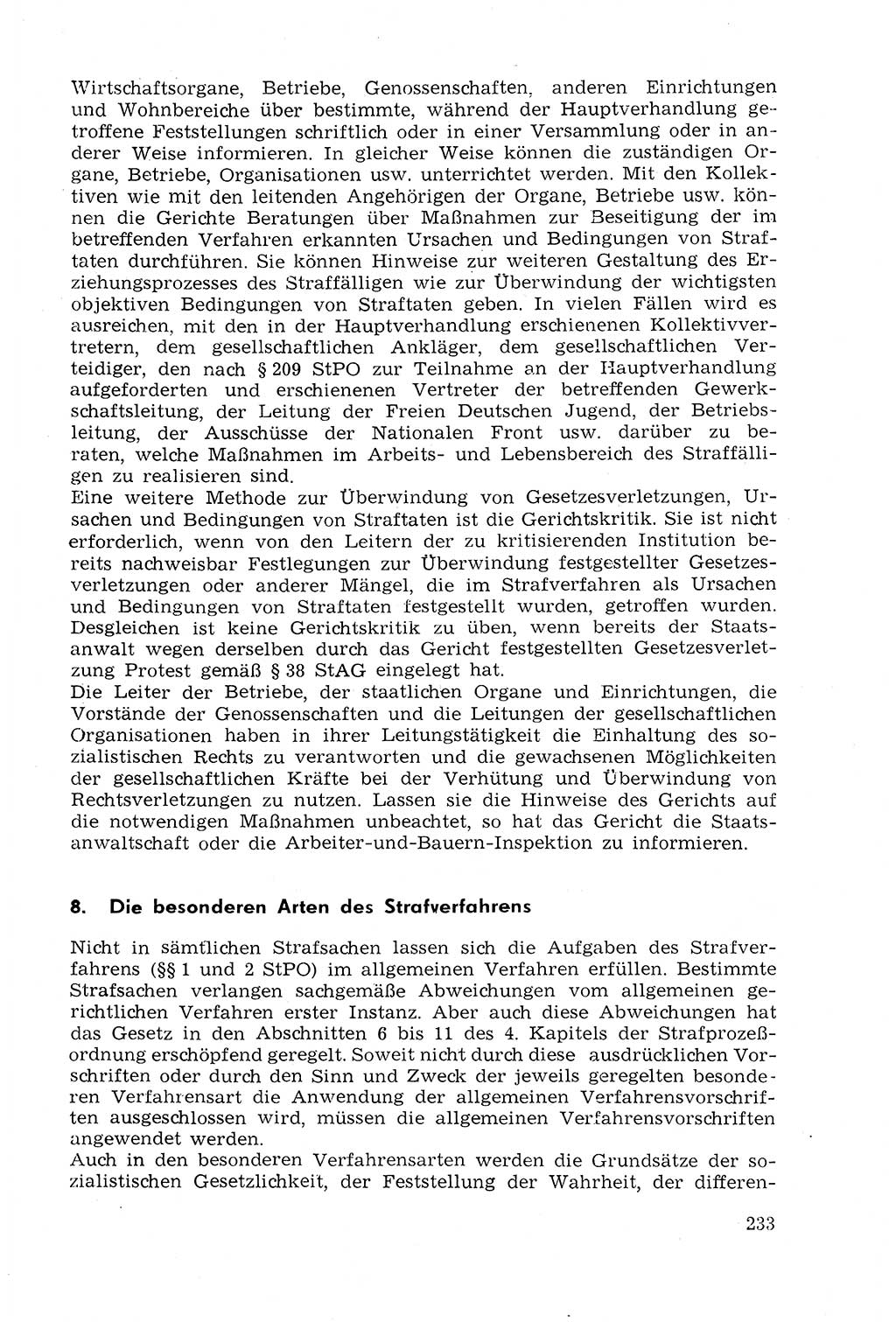 Strafprozeßrecht der DDR (Deutsche Demokratische Republik), Lehrmaterial 1969, Seite 233 (Strafprozeßr. DDR Lehrmat. 1969, S. 233)