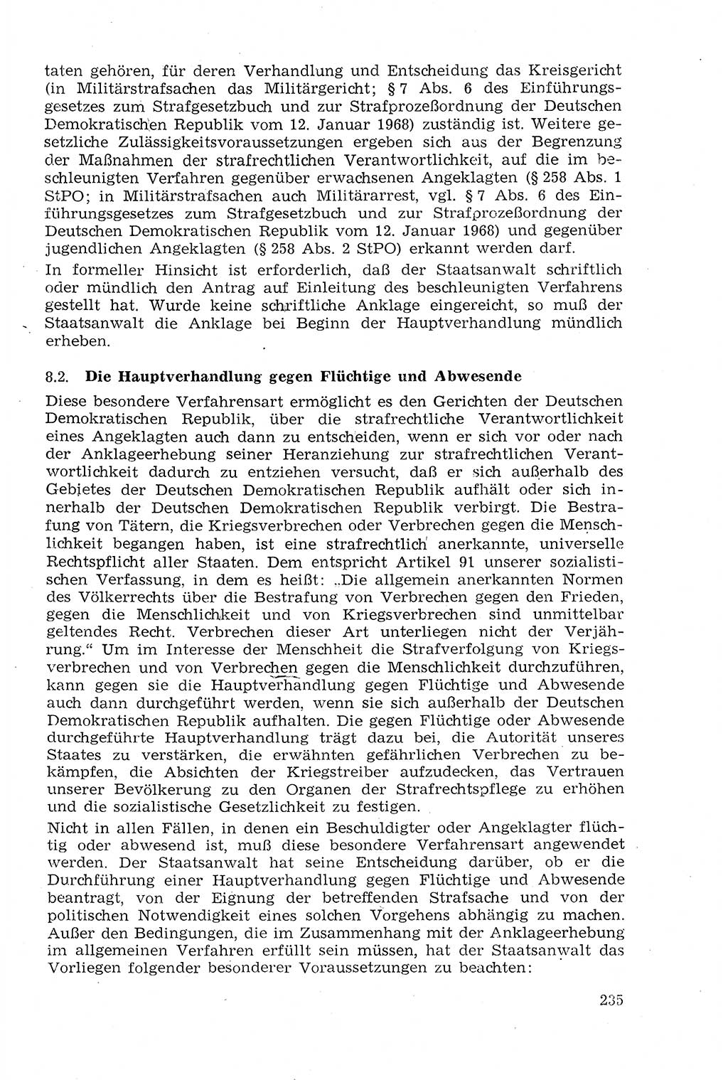 Strafprozeßrecht der DDR (Deutsche Demokratische Republik), Lehrmaterial 1969, Seite 235 (Strafprozeßr. DDR Lehrmat. 1969, S. 235)
