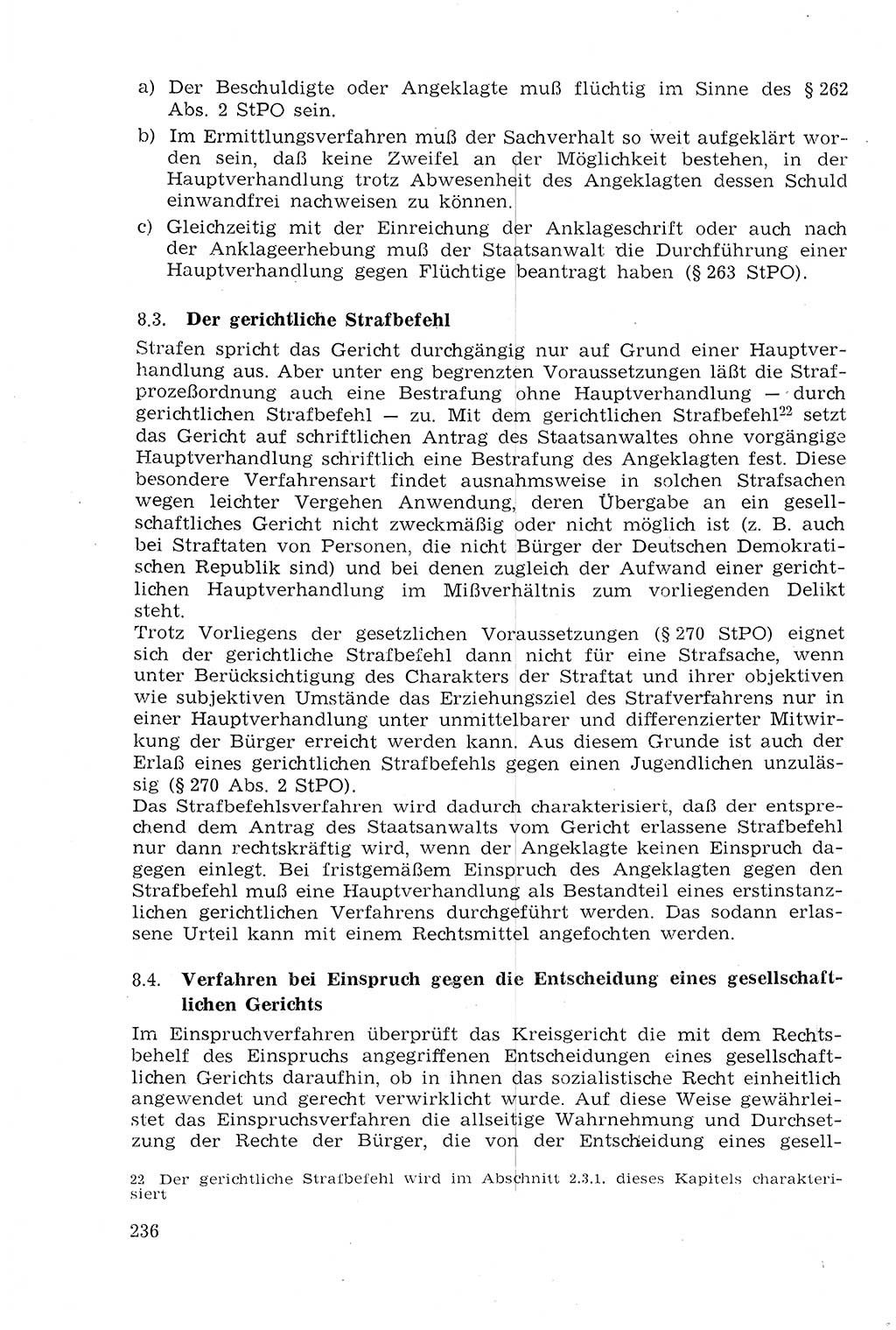 Strafprozeßrecht der DDR (Deutsche Demokratische Republik), Lehrmaterial 1969, Seite 236 (Strafprozeßr. DDR Lehrmat. 1969, S. 236)