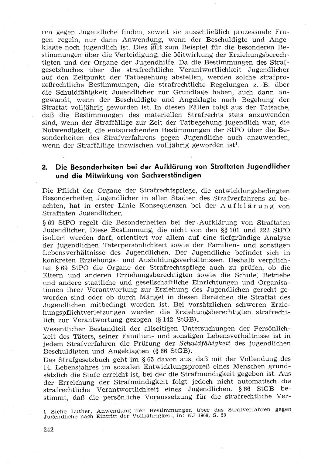 Strafprozeßrecht der DDR (Deutsche Demokratische Republik), Lehrmaterial 1969, Seite 242 (Strafprozeßr. DDR Lehrmat. 1969, S. 242)