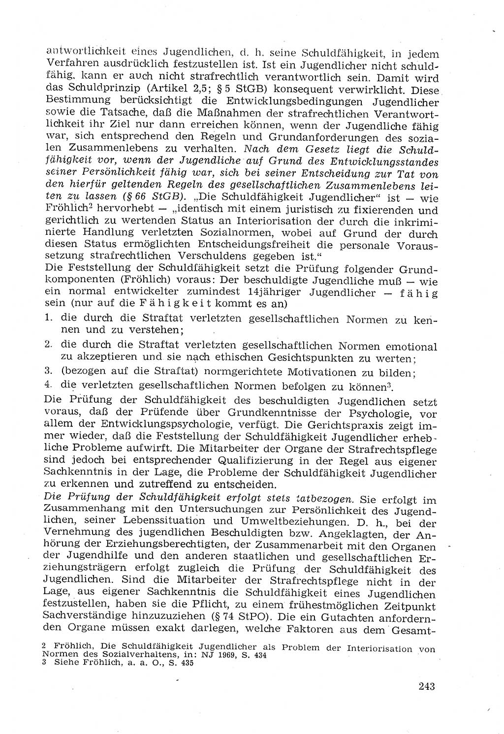 Strafprozeßrecht der DDR (Deutsche Demokratische Republik), Lehrmaterial 1969, Seite 243 (Strafprozeßr. DDR Lehrmat. 1969, S. 243)