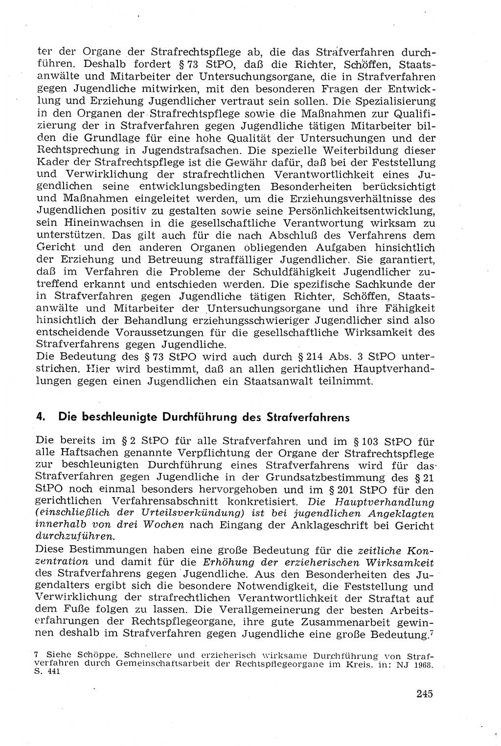 Strafprozeßrecht der DDR (Deutsche Demokratische Republik), Lehrmaterial 1969, Seite 245 (Strafprozeßr. DDR Lehrmat. 1969, S. 245)