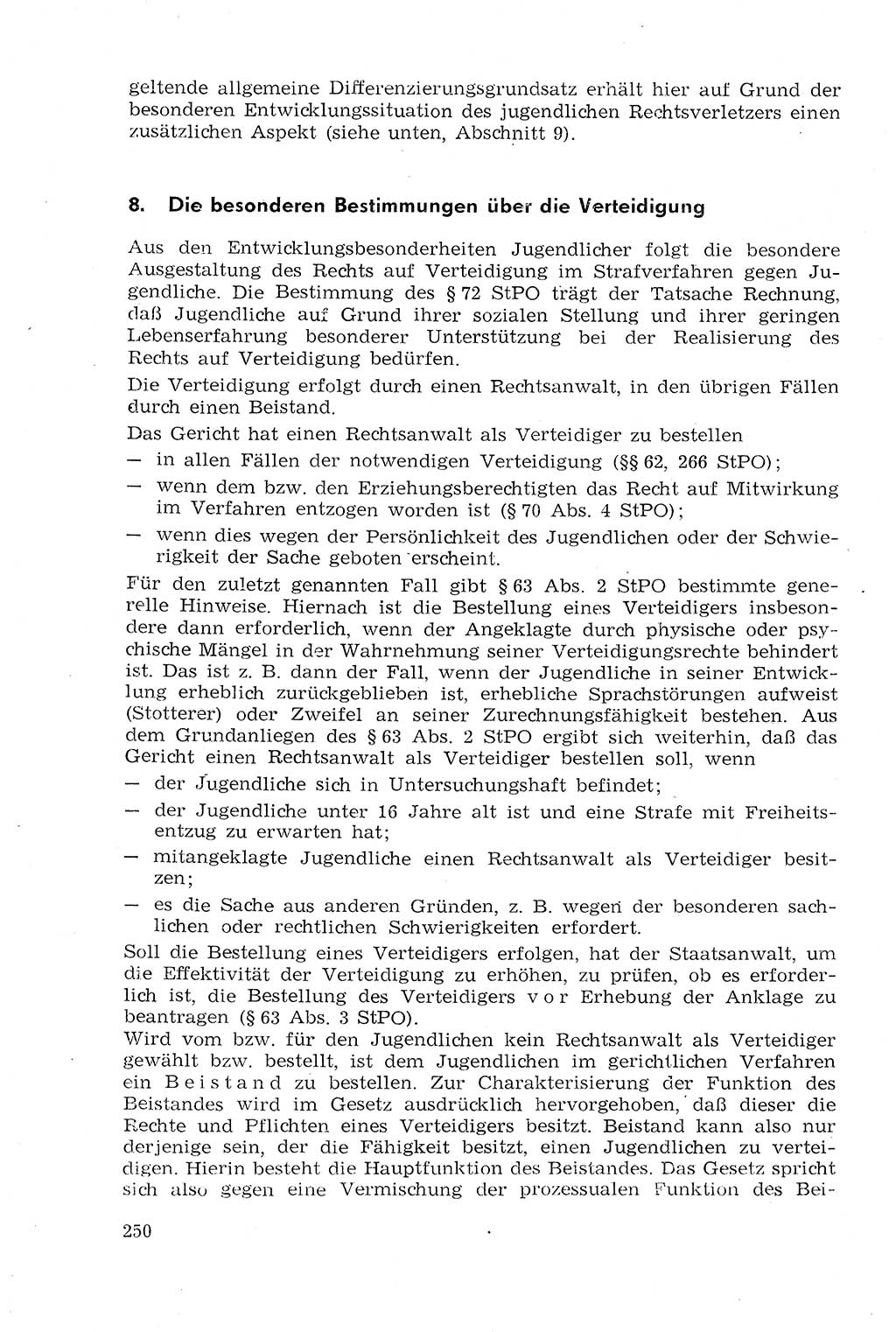 Strafprozeßrecht der DDR (Deutsche Demokratische Republik), Lehrmaterial 1969, Seite 250 (Strafprozeßr. DDR Lehrmat. 1969, S. 250)