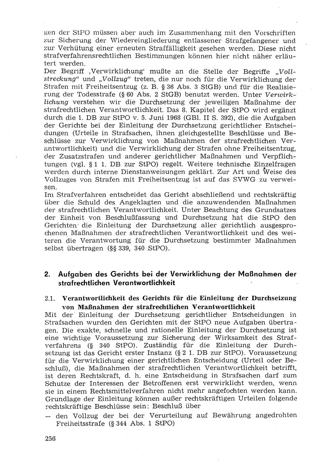 Strafprozeßrecht der DDR (Deutsche Demokratische Republik), Lehrmaterial 1969, Seite 256 (Strafprozeßr. DDR Lehrmat. 1969, S. 256)