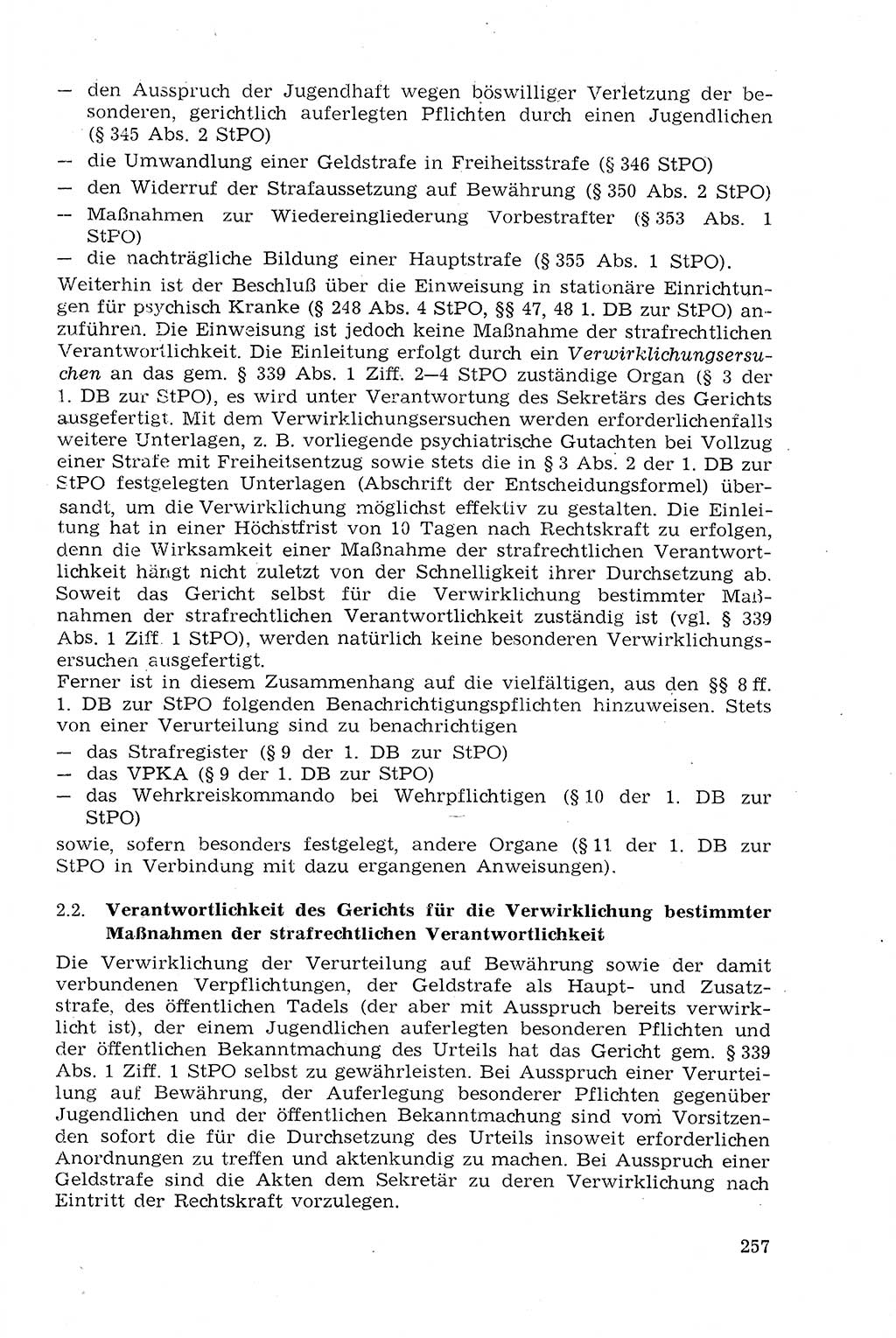 Strafprozeßrecht der DDR (Deutsche Demokratische Republik), Lehrmaterial 1969, Seite 257 (Strafprozeßr. DDR Lehrmat. 1969, S. 257)