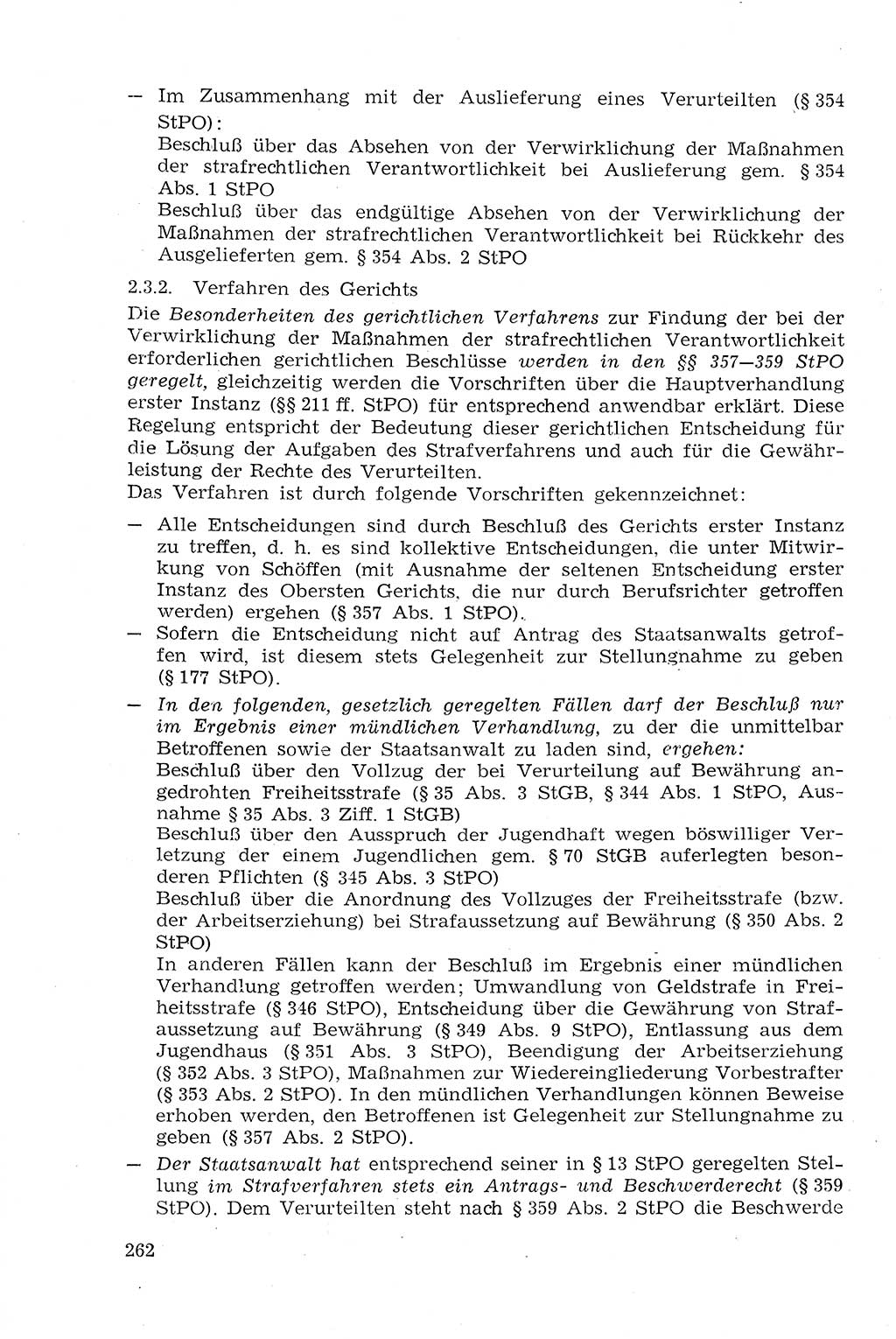 Strafprozeßrecht der DDR (Deutsche Demokratische Republik), Lehrmaterial 1969, Seite 262 (Strafprozeßr. DDR Lehrmat. 1969, S. 262)