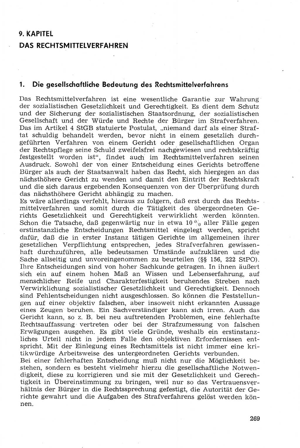 Strafprozeßrecht der DDR (Deutsche Demokratische Republik), Lehrmaterial 1969, Seite 269 (Strafprozeßr. DDR Lehrmat. 1969, S. 269)