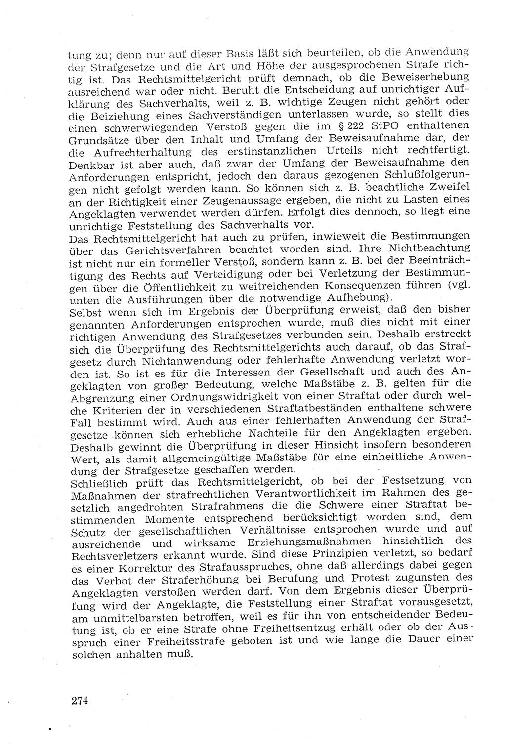 Strafprozeßrecht der DDR (Deutsche Demokratische Republik), Lehrmaterial 1969, Seite 274 (Strafprozeßr. DDR Lehrmat. 1969, S. 274)