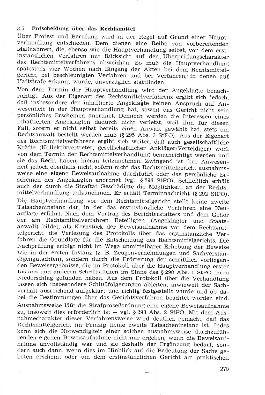 Strafprozeßrecht der DDR (Deutsche Demokratische Republik), Lehrmaterial 1969, Seite 275 (Strafprozeßr. DDR Lehrmat. 1969, S. 275)