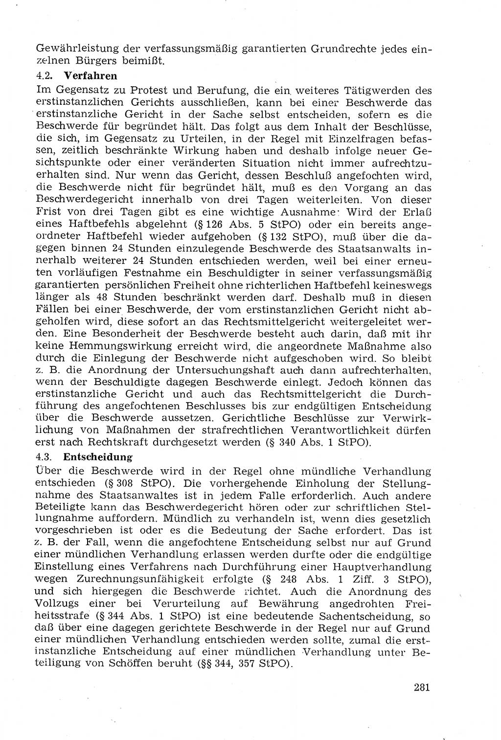 Strafprozeßrecht der DDR (Deutsche Demokratische Republik), Lehrmaterial 1969, Seite 281 (Strafprozeßr. DDR Lehrmat. 1969, S. 281)