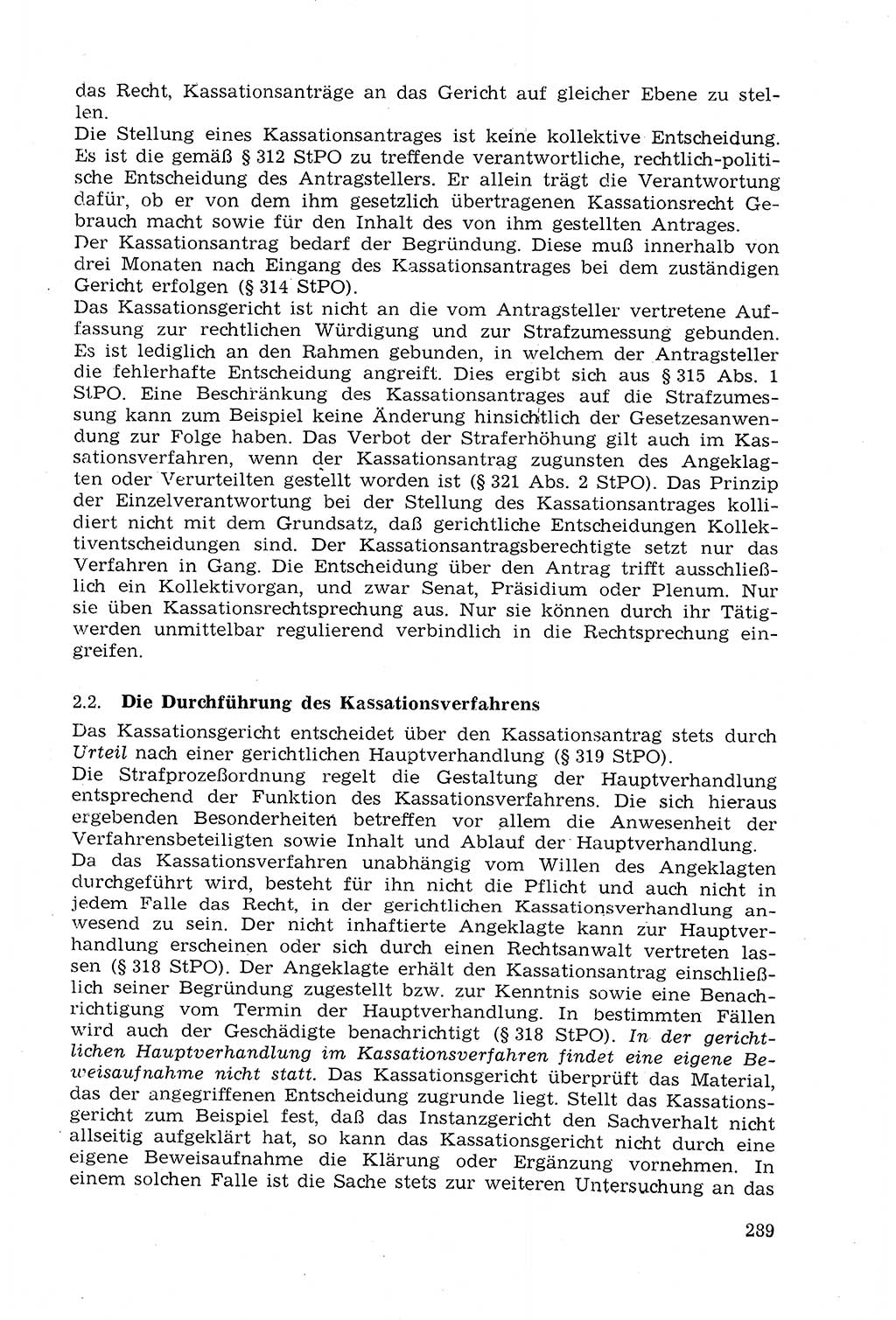 Strafprozeßrecht der DDR (Deutsche Demokratische Republik), Lehrmaterial 1969, Seite 289 (Strafprozeßr. DDR Lehrmat. 1969, S. 289)