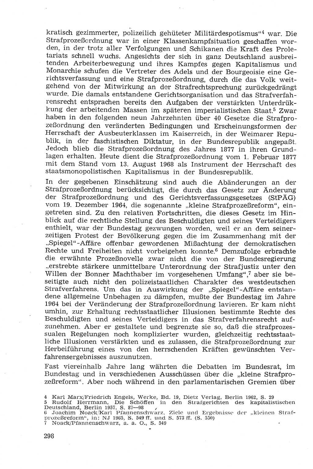 Strafprozeßrecht der DDR (Deutsche Demokratische Republik), Lehrmaterial 1969, Seite 298 (Strafprozeßr. DDR Lehrmat. 1969, S. 298)