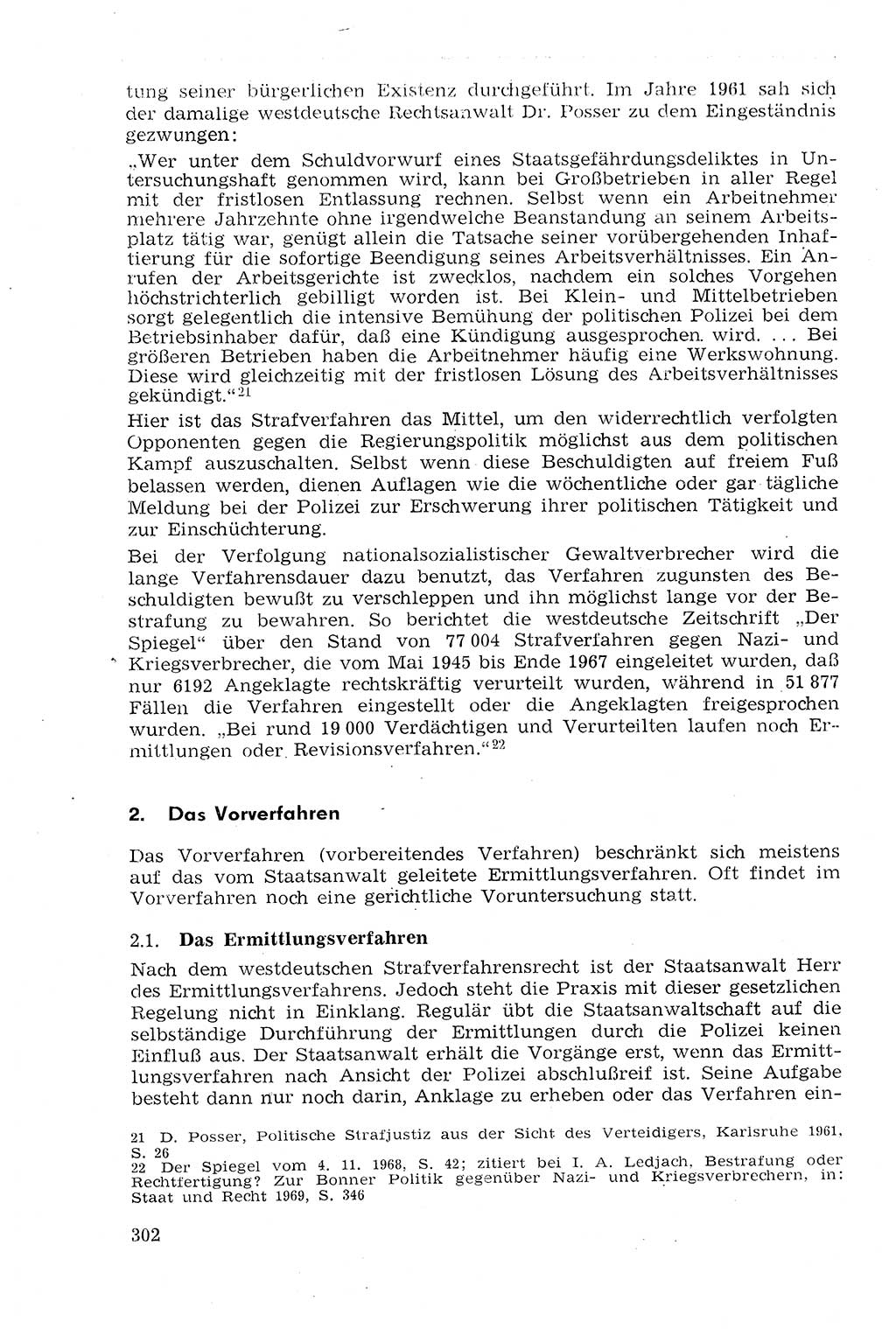 Strafprozeßrecht der DDR (Deutsche Demokratische Republik), Lehrmaterial 1969, Seite 302 (Strafprozeßr. DDR Lehrmat. 1969, S. 302)