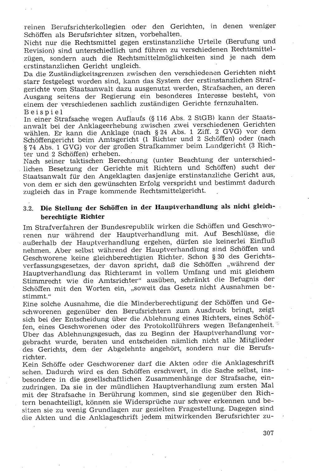Strafprozeßrecht der DDR (Deutsche Demokratische Republik), Lehrmaterial 1969, Seite 307 (Strafprozeßr. DDR Lehrmat. 1969, S. 307)