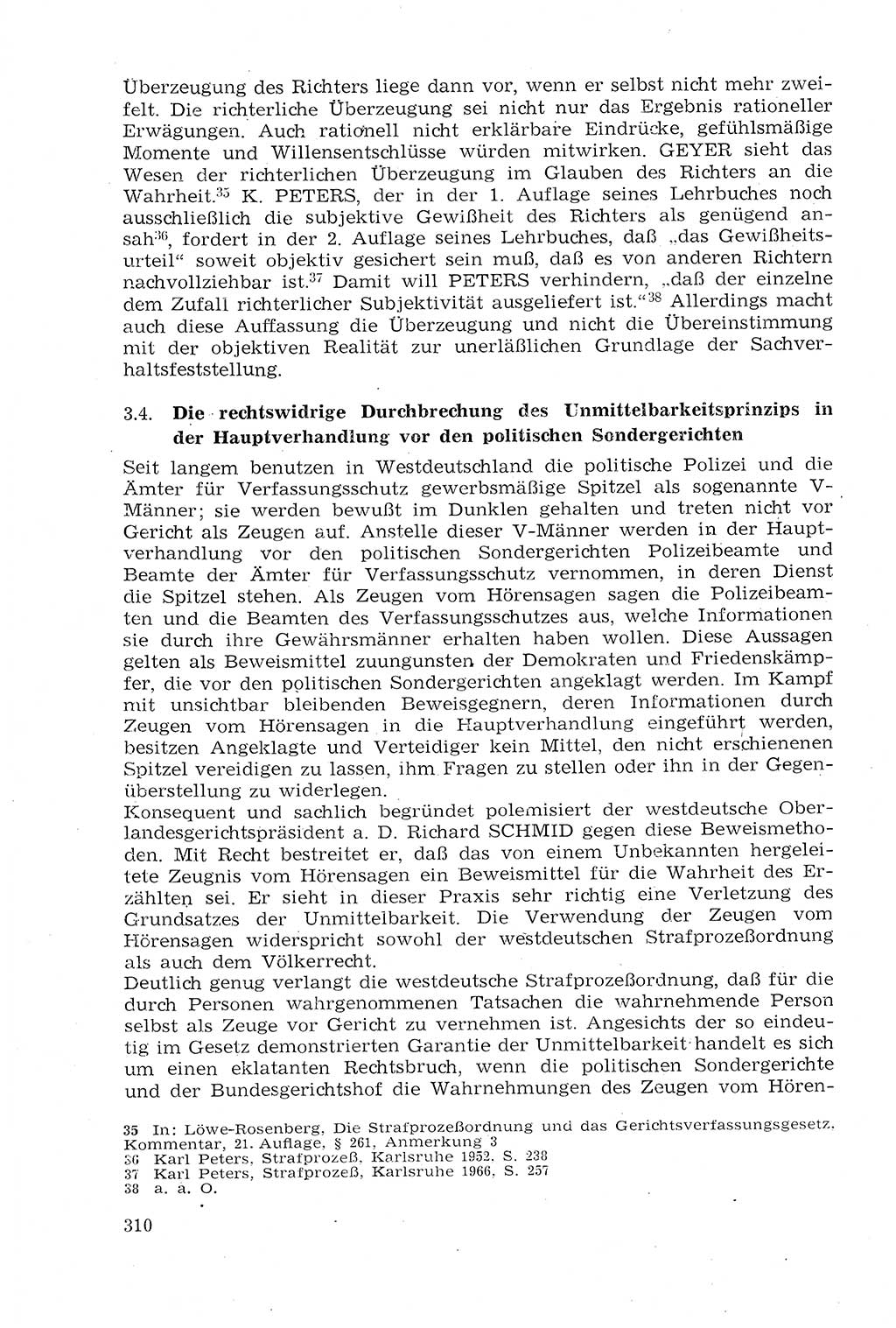 Strafprozeßrecht der DDR (Deutsche Demokratische Republik), Lehrmaterial 1969, Seite 310 (Strafprozeßr. DDR Lehrmat. 1969, S. 310)