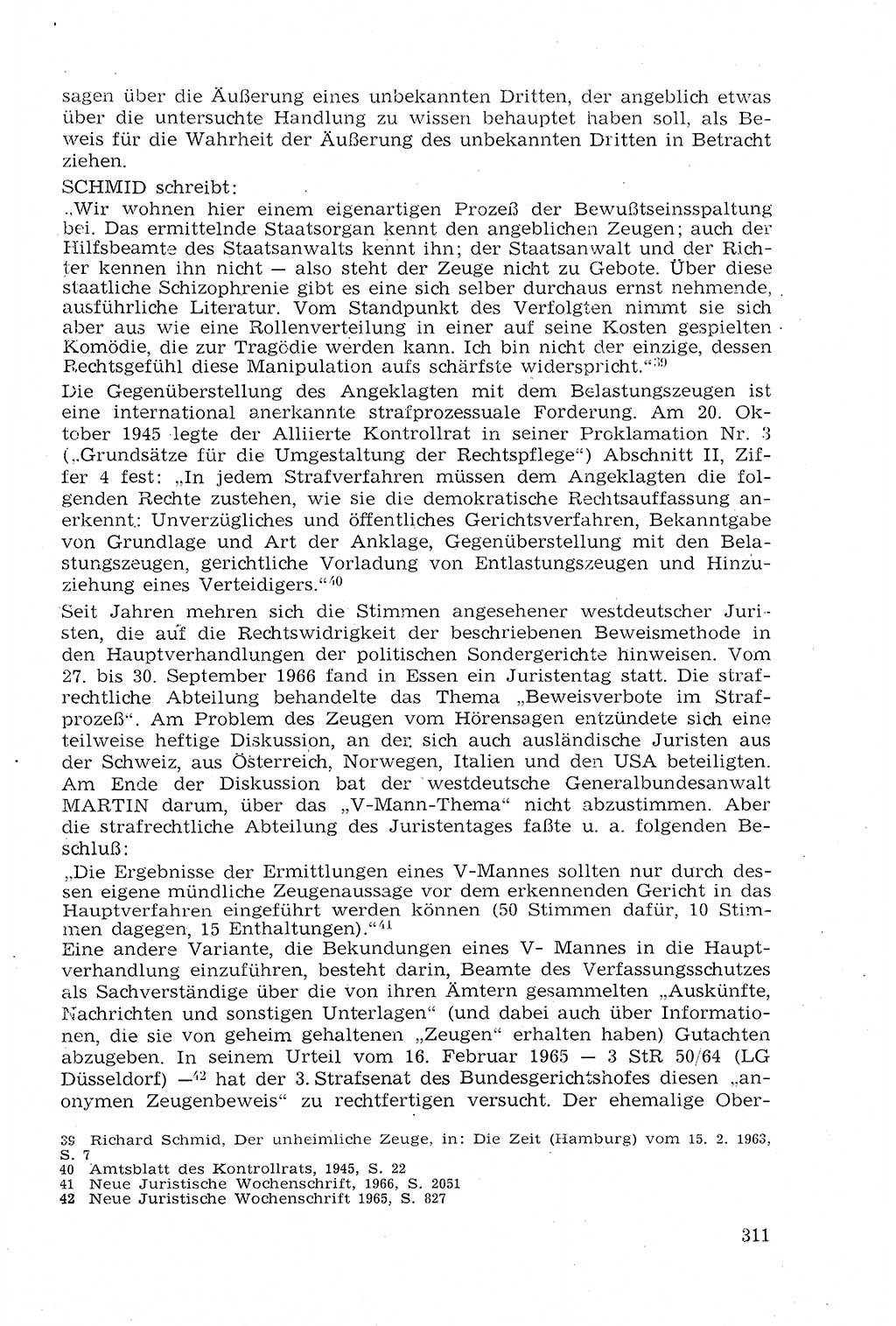 Strafprozeßrecht der DDR (Deutsche Demokratische Republik), Lehrmaterial 1969, Seite 311 (Strafprozeßr. DDR Lehrmat. 1969, S. 311)