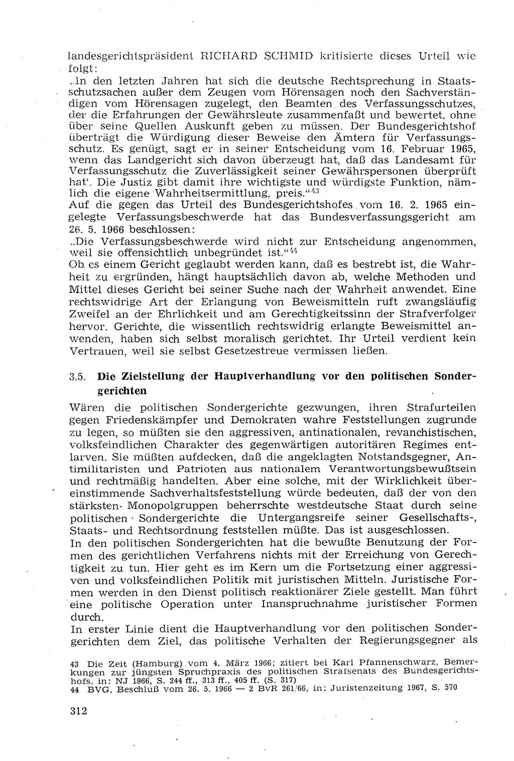 Strafprozeßrecht der DDR (Deutsche Demokratische Republik), Lehrmaterial 1969, Seite 312 (Strafprozeßr. DDR Lehrmat. 1969, S. 312)