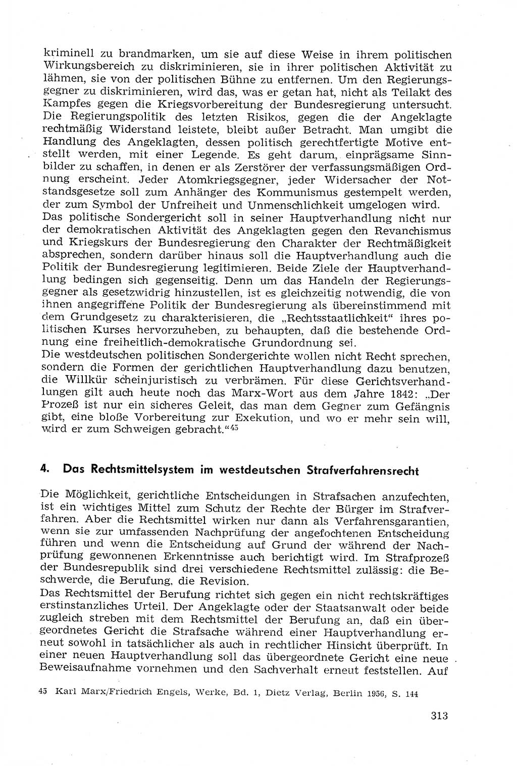 Strafprozeßrecht der DDR (Deutsche Demokratische Republik), Lehrmaterial 1969, Seite 313 (Strafprozeßr. DDR Lehrmat. 1969, S. 313)