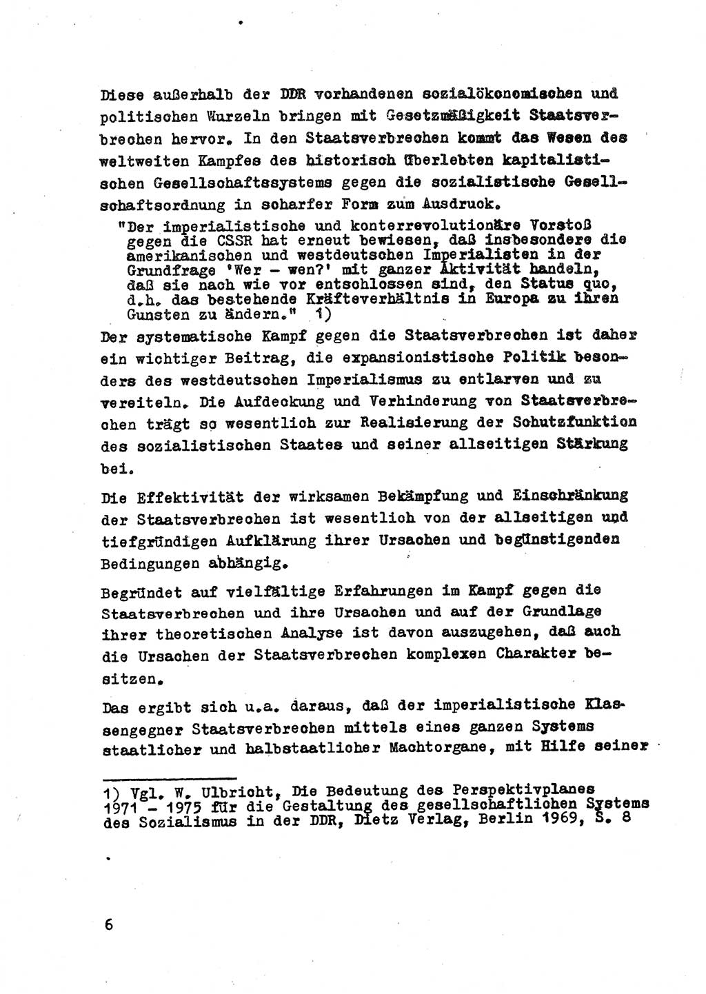 Strafrecht der DDR (Deutsche Demokratische Republik), Besonderer Teil, Lehrmaterial, Heft 2 1969, Seite 6 (Strafr. DDR BT Lehrmat. H. 2 1969, S. 6)
