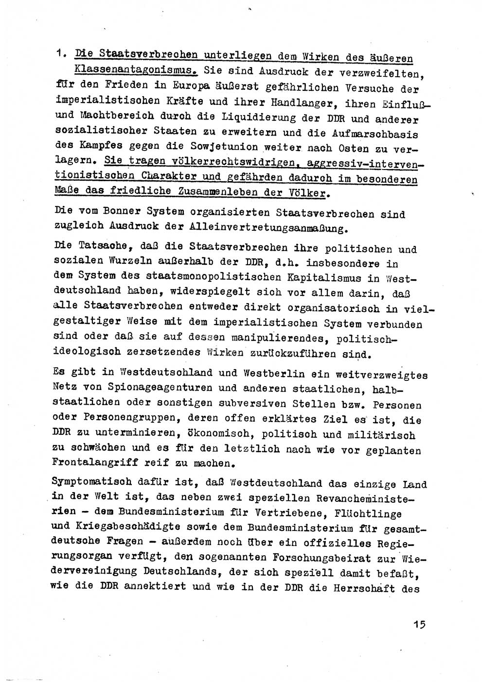 Strafrecht der DDR (Deutsche Demokratische Republik), Besonderer Teil, Lehrmaterial, Heft 2 1969, Seite 15 (Strafr. DDR BT Lehrmat. H. 2 1969, S. 15)