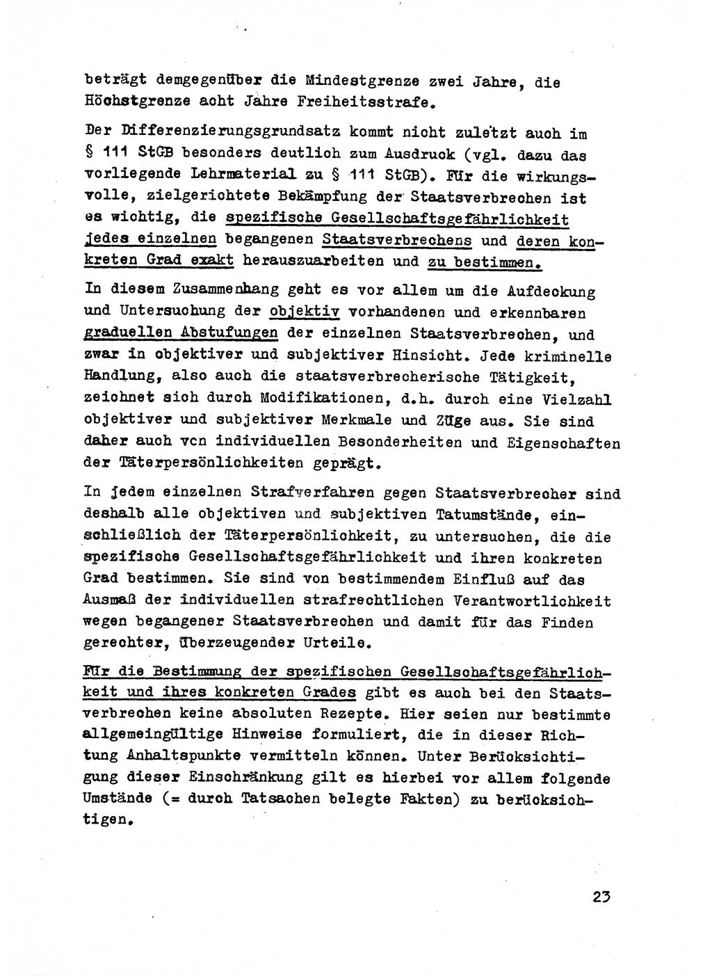 Strafrecht der DDR (Deutsche Demokratische Republik), Besonderer Teil, Lehrmaterial, Heft 2 1969, Seite 23 (Strafr. DDR BT Lehrmat. H. 2 1969, S. 23)