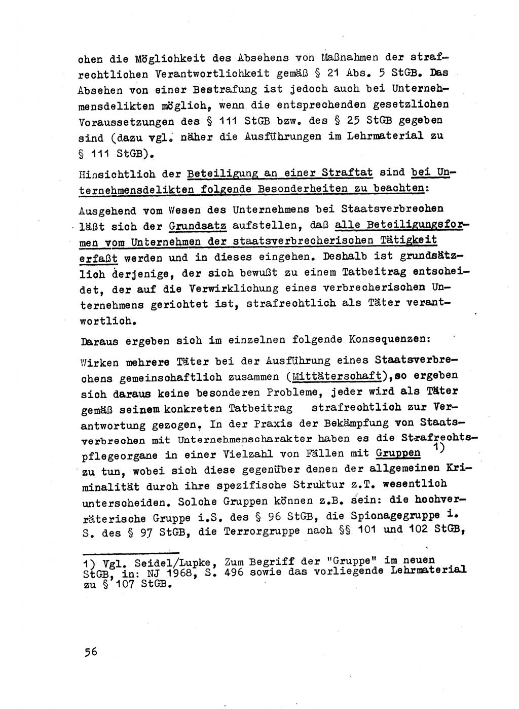 Strafrecht der DDR (Deutsche Demokratische Republik), Besonderer Teil, Lehrmaterial, Heft 2 1969, Seite 56 (Strafr. DDR BT Lehrmat. H. 2 1969, S. 56)