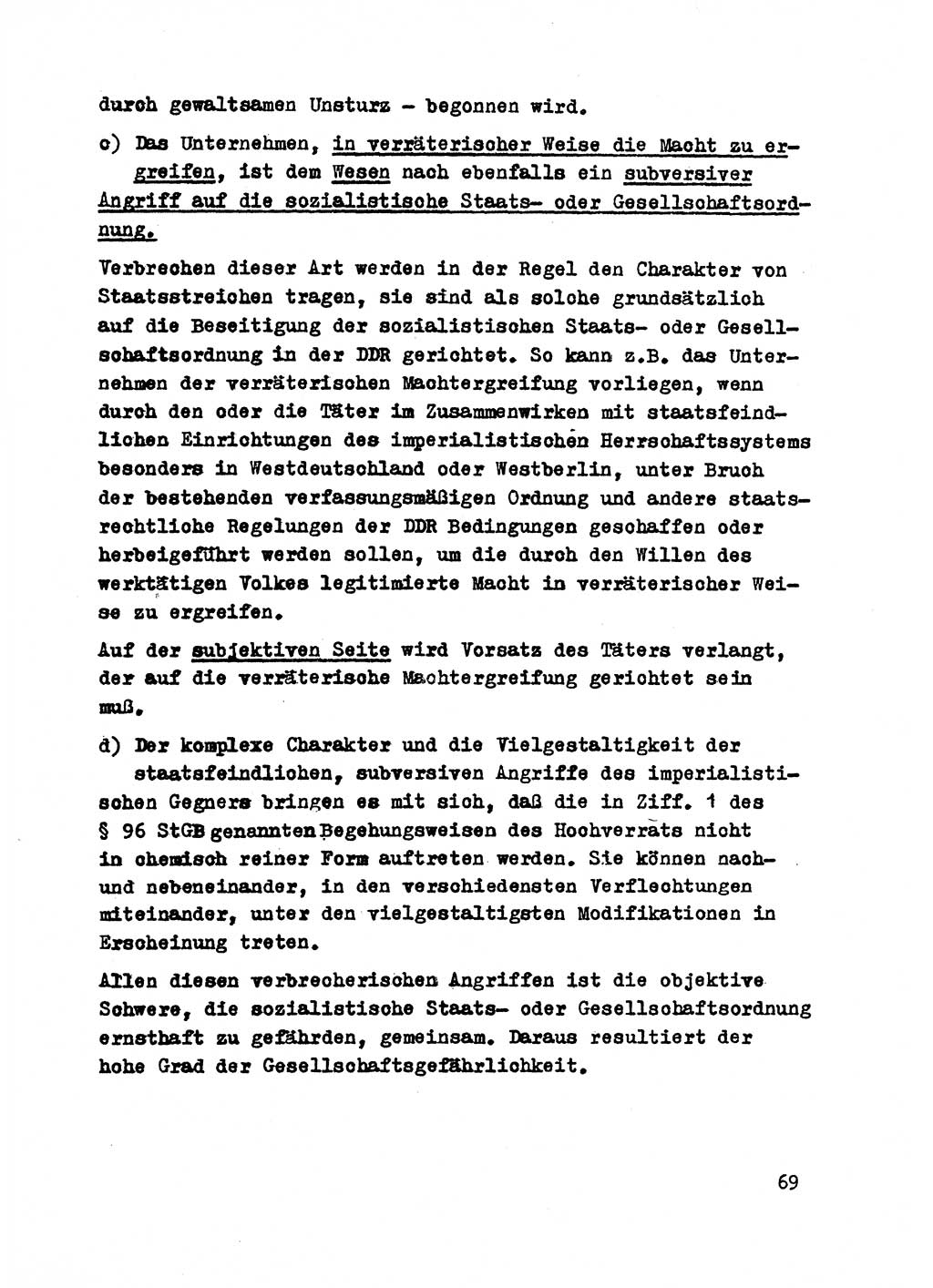Strafrecht der DDR (Deutsche Demokratische Republik), Besonderer Teil, Lehrmaterial, Heft 2 1969, Seite 69 (Strafr. DDR BT Lehrmat. H. 2 1969, S. 69)