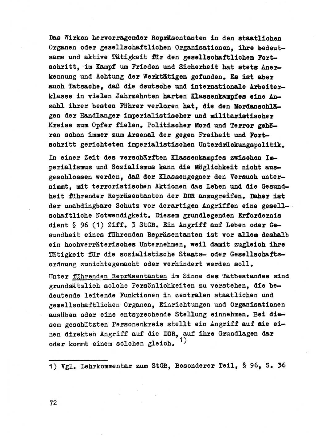 Strafrecht der DDR (Deutsche Demokratische Republik), Besonderer Teil, Lehrmaterial, Heft 2 1969, Seite 72 (Strafr. DDR BT Lehrmat. H. 2 1969, S. 72)