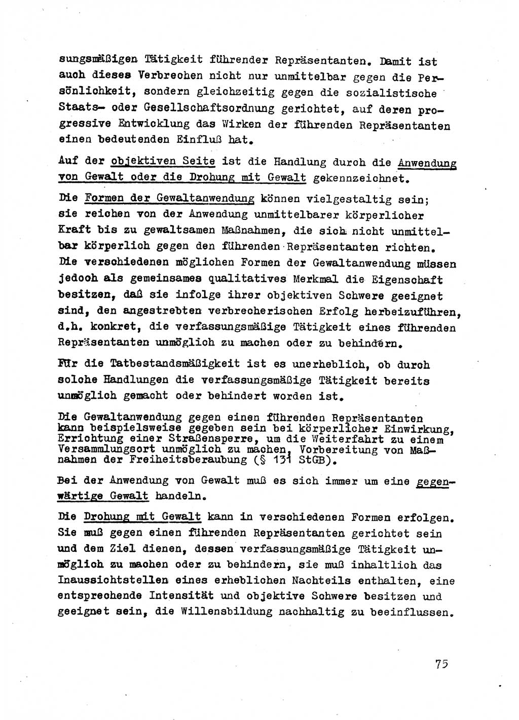 Strafrecht der DDR (Deutsche Demokratische Republik), Besonderer Teil, Lehrmaterial, Heft 2 1969, Seite 75 (Strafr. DDR BT Lehrmat. H. 2 1969, S. 75)