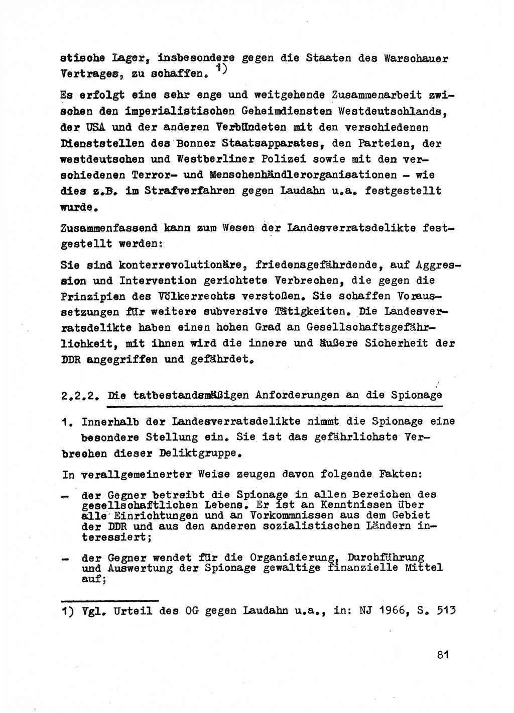 Strafrecht der DDR (Deutsche Demokratische Republik), Besonderer Teil, Lehrmaterial, Heft 2 1969, Seite 81 (Strafr. DDR BT Lehrmat. H. 2 1969, S. 81)