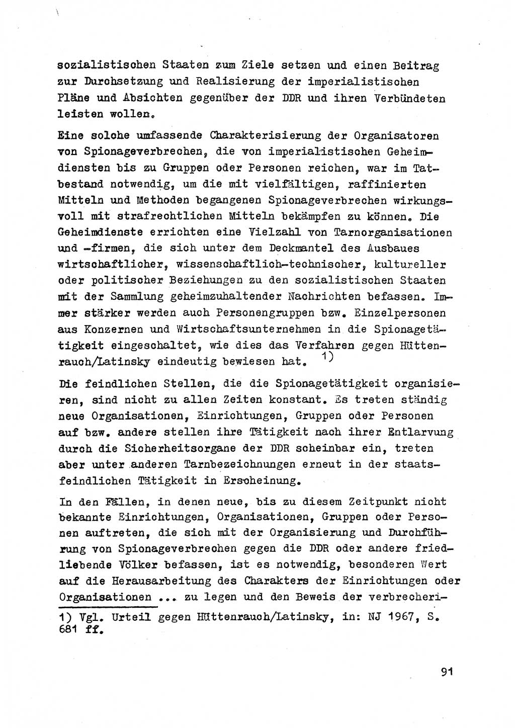 Strafrecht der DDR (Deutsche Demokratische Republik), Besonderer Teil, Lehrmaterial, Heft 2 1969, Seite 91 (Strafr. DDR BT Lehrmat. H. 2 1969, S. 91)