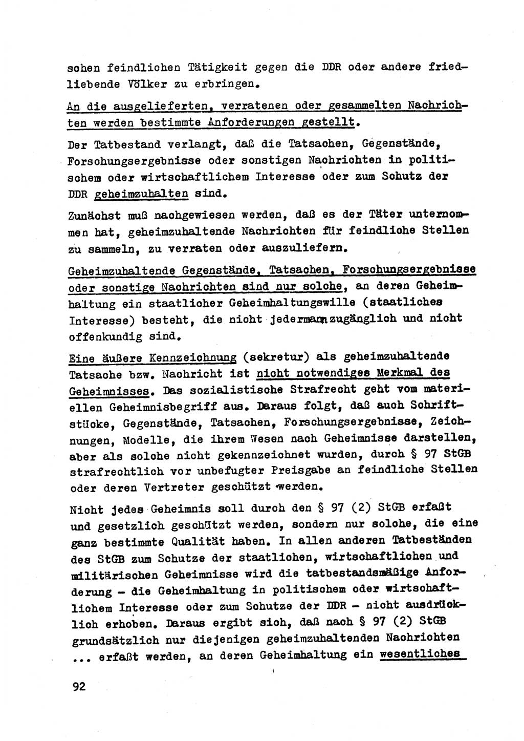 Strafrecht der DDR (Deutsche Demokratische Republik), Besonderer Teil, Lehrmaterial, Heft 2 1969, Seite 92 (Strafr. DDR BT Lehrmat. H. 2 1969, S. 92)