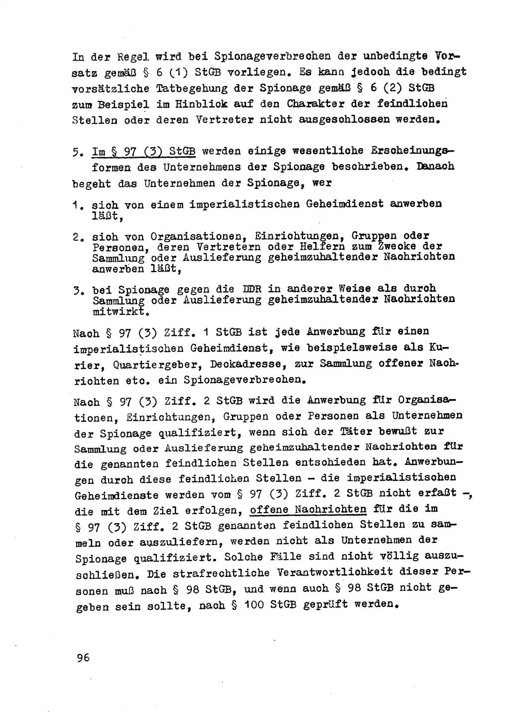 Strafrecht der DDR (Deutsche Demokratische Republik), Besonderer Teil, Lehrmaterial, Heft 2 1969, Seite 96 (Strafr. DDR BT Lehrmat. H. 2 1969, S. 96)