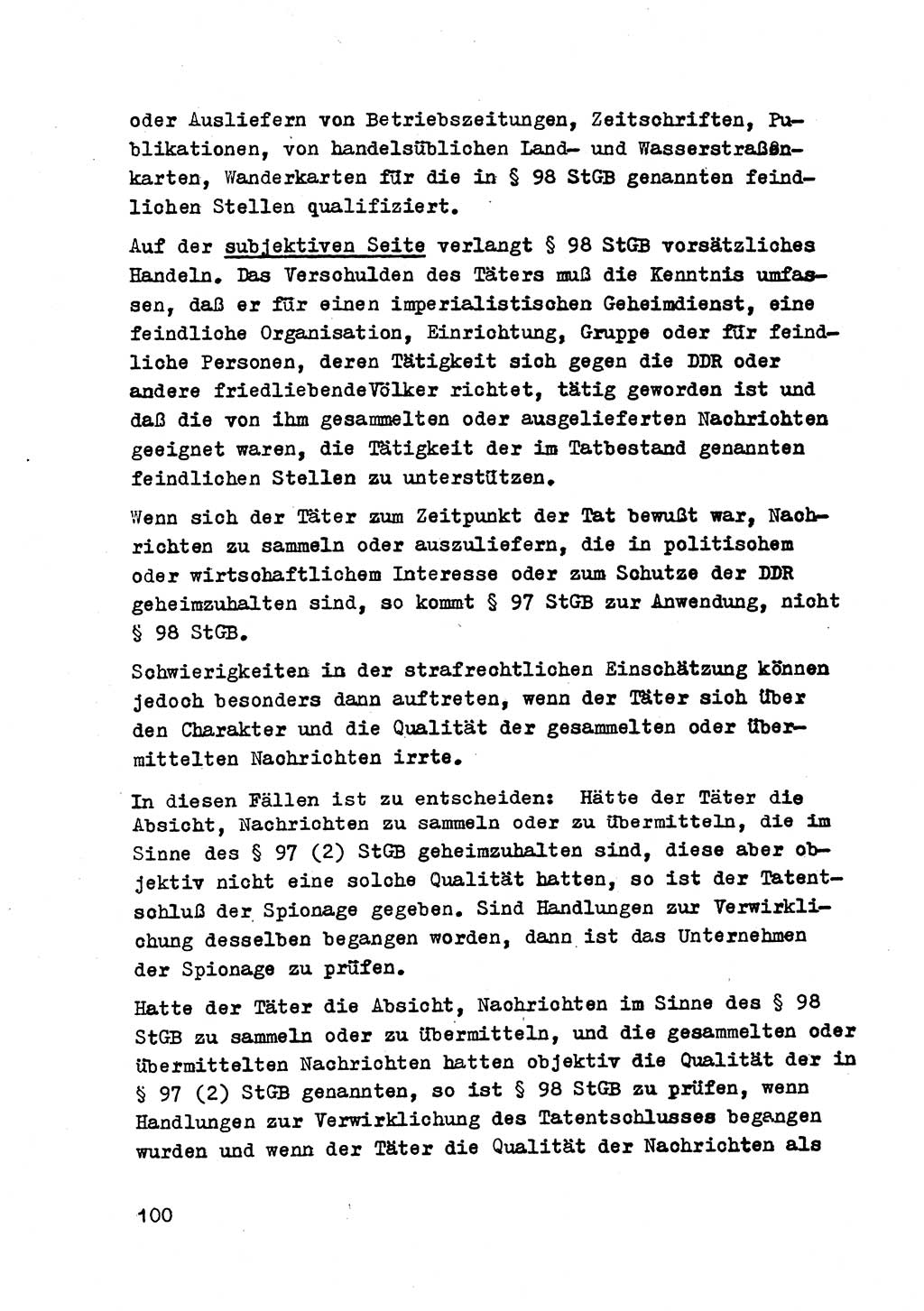 Strafrecht der DDR (Deutsche Demokratische Republik), Besonderer Teil, Lehrmaterial, Heft 2 1969, Seite 100 (Strafr. DDR BT Lehrmat. H. 2 1969, S. 100)